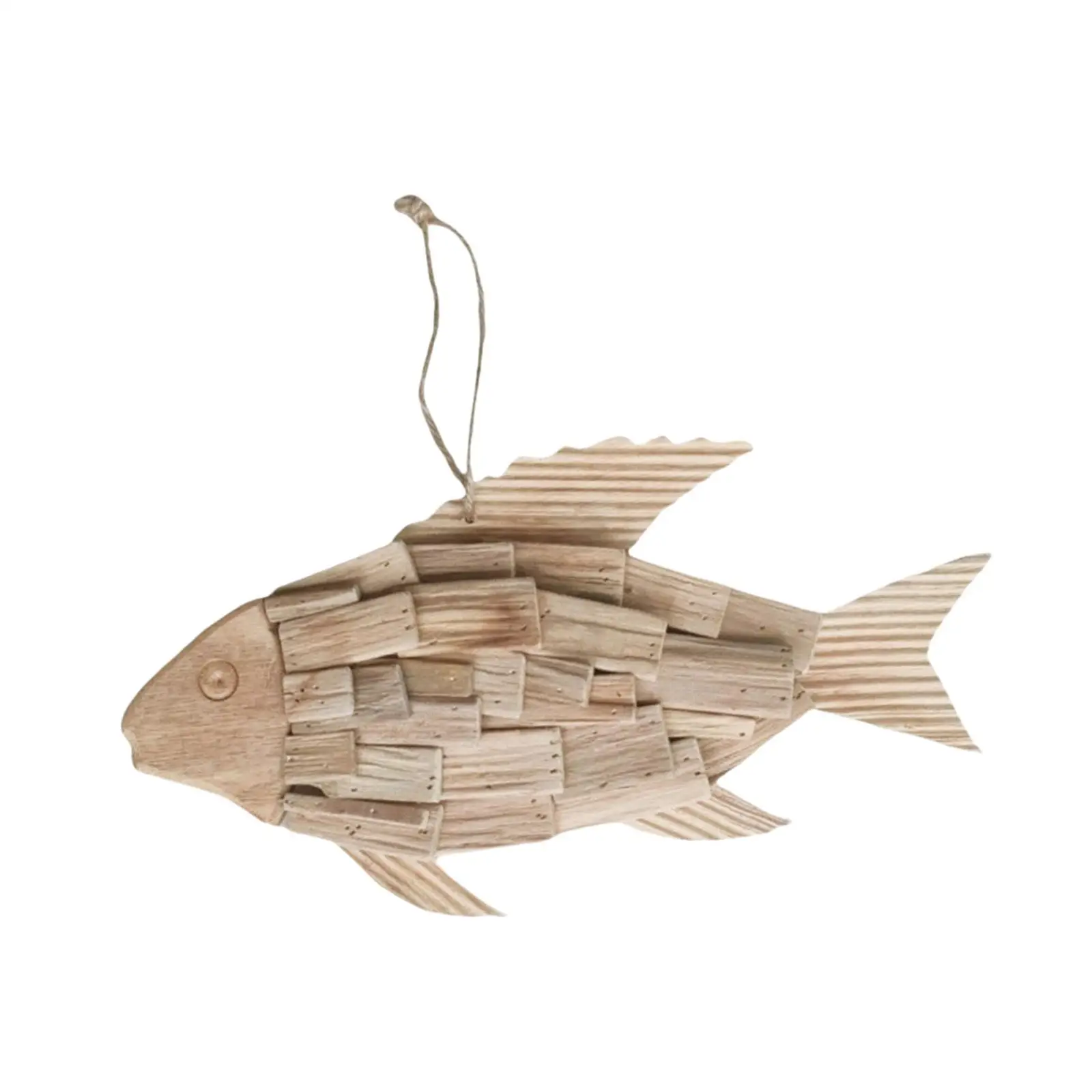 Wood Hanging Fish Rustic Decor Wall Hanging Fish Pendant Wooden Hanging Fish for Porch Doorway Home House Indoor Living Room