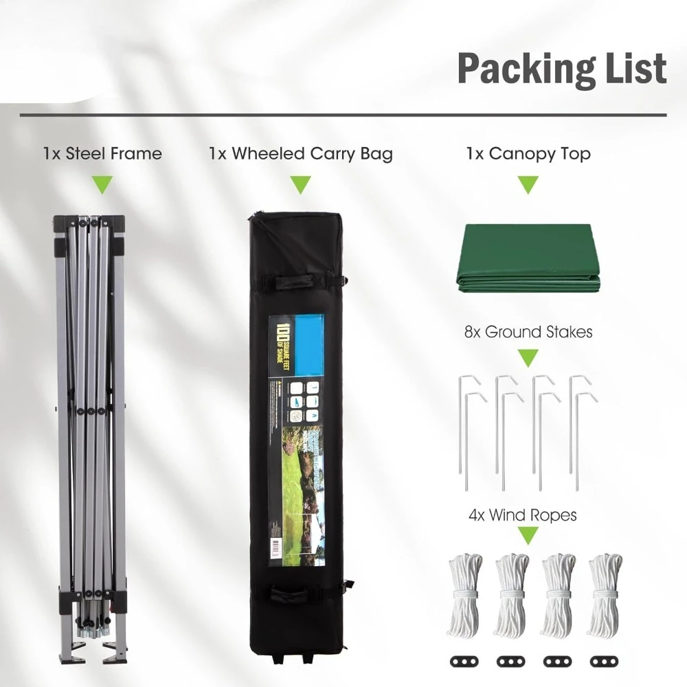 خيمة خارجية بمظلة منبثقة مقاس 10 × 10 للفناء مع حقيبة، مظلات سهلة الظهر، خيام مناسبات شديدة التحمل للفناء الخلفي والمقعد #4