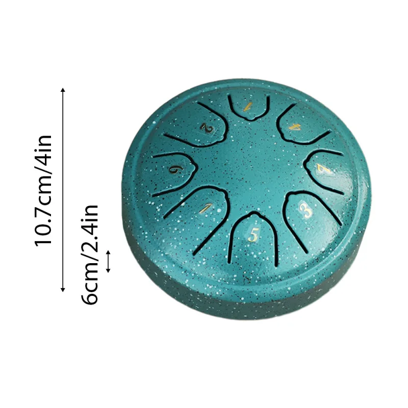 Steel Tongue Drum 4 Inch 8 Notes C Key Percussion Instrument Portable Balmy Drum with Drum Mallets for Meditation Yoga Beginners
