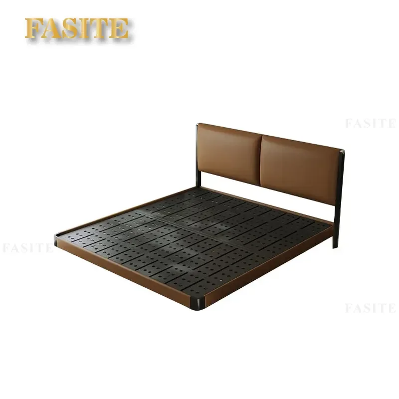 For 1.5m 1.8m Modern Simple Carbon Steel Suspended Bed Double Master Bedroom Space Saving Soft Backrest Eco Friendly