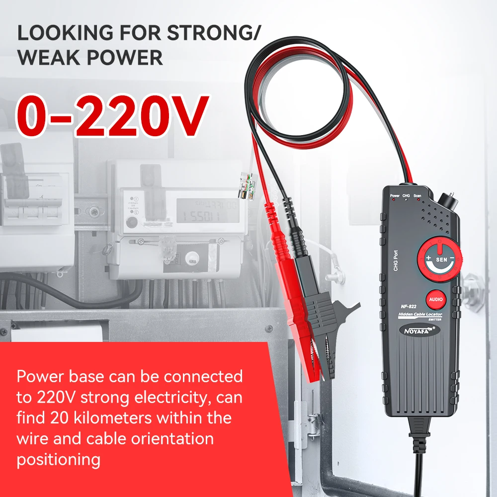 Imagem -04 - Noyafa-underground Cabo Tracker Anti-interference Cabo Locator Alta e Baixa Tensão Wire Tester Network Line Finder