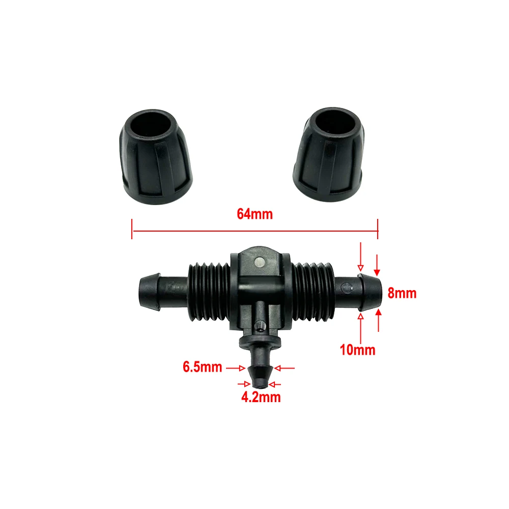 Conector de mangueira de jardim Redutor de mangueira, Tee Elbow End Plug, Montagem do sistema de irrigação por gotejamento, 8, 11, 4, 7 mm