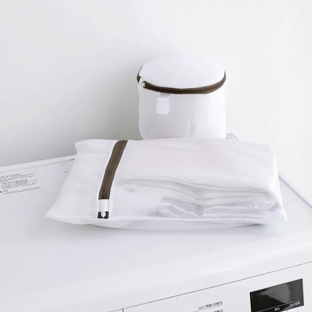 

5 pcs Laundry Bag For Home Washing Machine Premium Mesh Pouch Anti-Deformation Bra Underwear Storage Travel Bag White