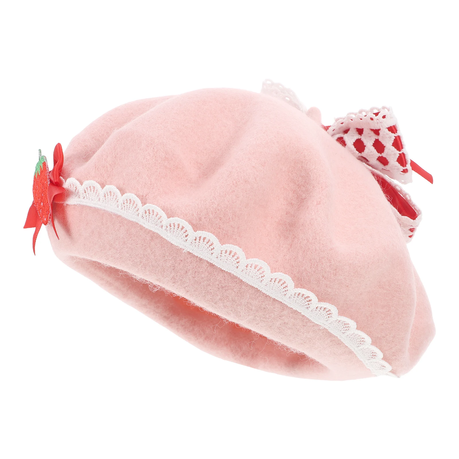 

Berets for Men Army Costume Women Hat Strawberry Clothing Artist Wool Barette Woman