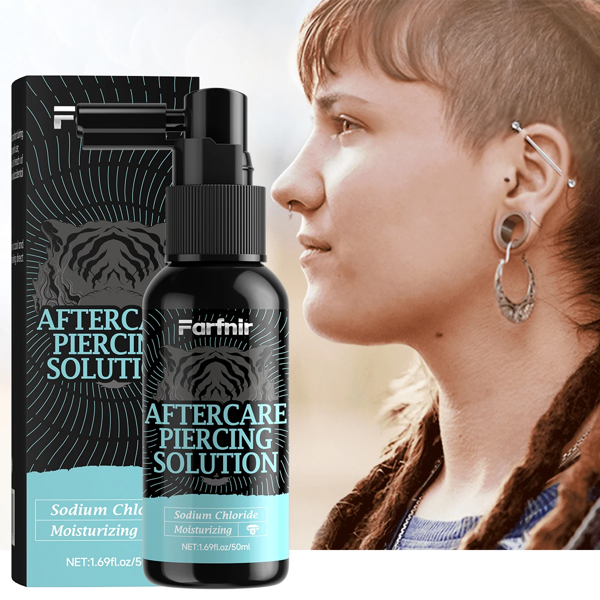 Perforation care spray, gentle cleaning spray suitable for s