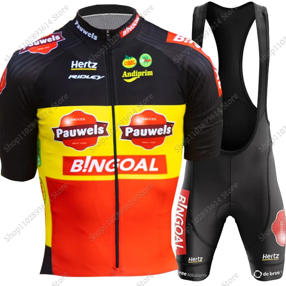 2024 Pauwels Sauzen - Bingoal Cycling Jersey Set Belgium Bicycle Clothing Road Bike Shirts Suit Bicycle Bib MTB Ropa Maillot