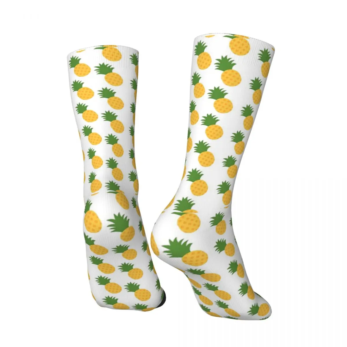 Calcetines de compresión divertidos para hombre, calcetín con estampado de fruta, piña, Harajuku, fruta, fiesta, feliz calidad, informal