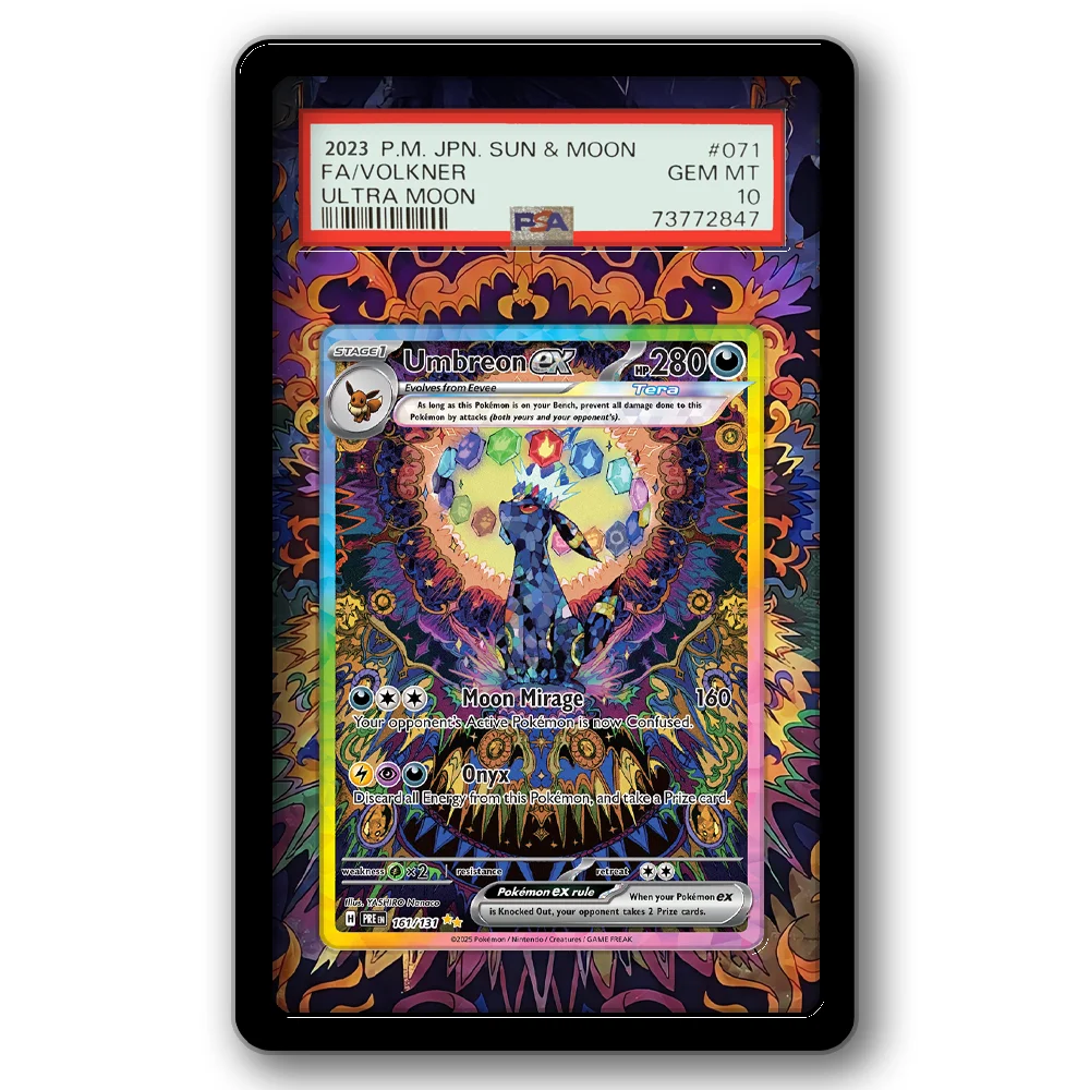 

Pokemon Anime Eevee Vaporeon Card Extended Art Display Case Collection Card Extended Painting Psa Display Rack Excluding