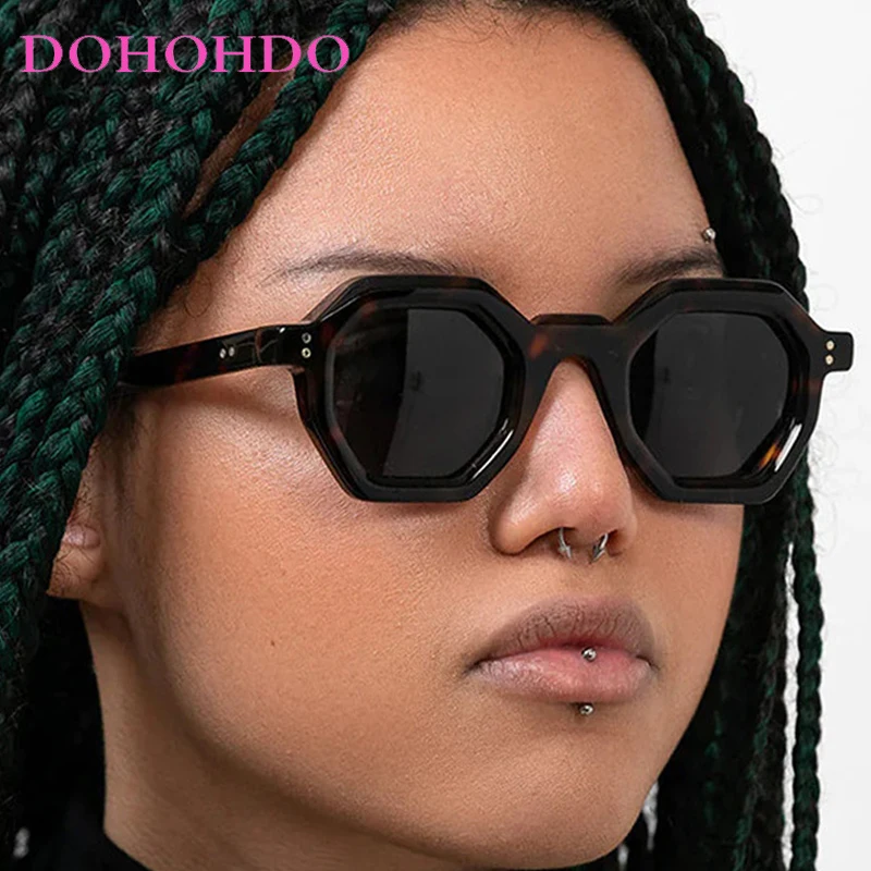 

Classic Vintage Polygon Rice Nail Sunglasses Women Retro Luxury Brand Designer Eyeglasses Man Travel Driving Shades UV400 Очки