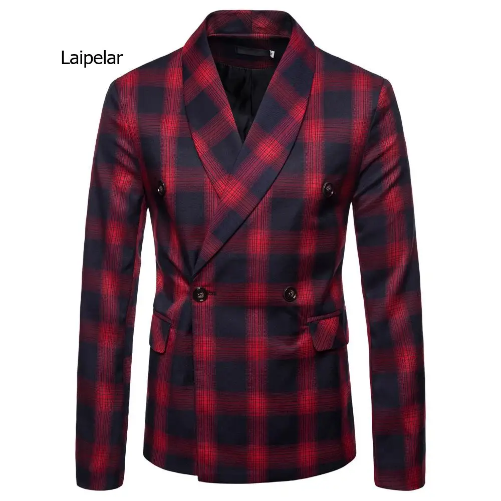 

Men Double Breasted Blazers Slim Fit Autumn Mens Suit Fashionable Gentleman Suit Jacket Terno Masculino