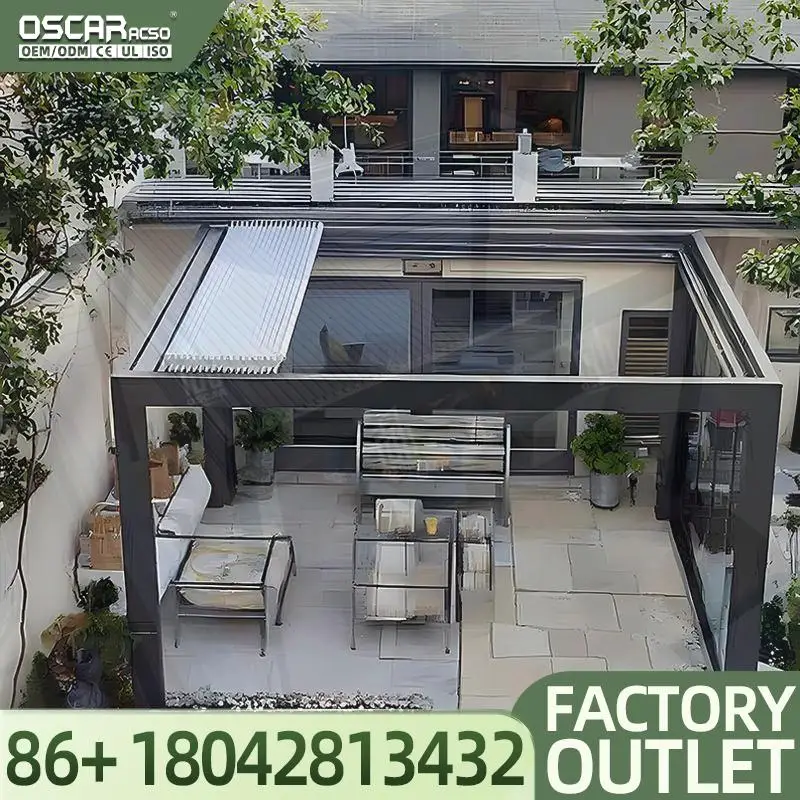 10x10ft 10x13ft 13x13ft 13x19ft Outdoor Waterproof Aluminium Louvered  Gazebo Pavilion Pergola