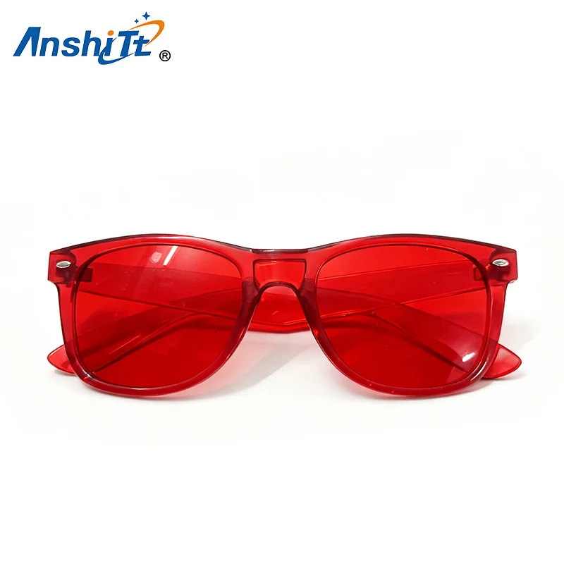 

10pcs Red Color Therapy Glasses Chakra Glasses Chromotherapy Glasses Light Therapy Sunglasses UV400 Colour Fashion Sunglasses