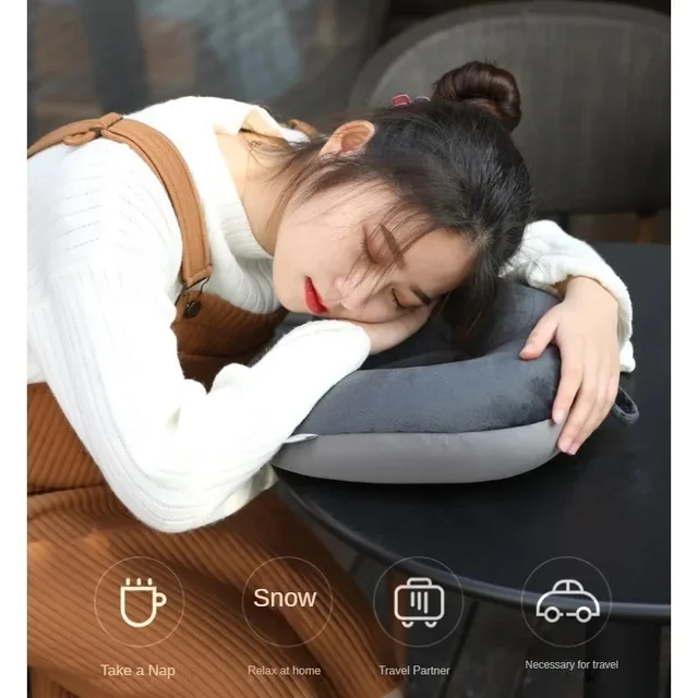 U-Shaped Travel Neck Pillow – Slow Rebound Foam Particles Filler for Airplane, Car & Home Nap Comfort 4