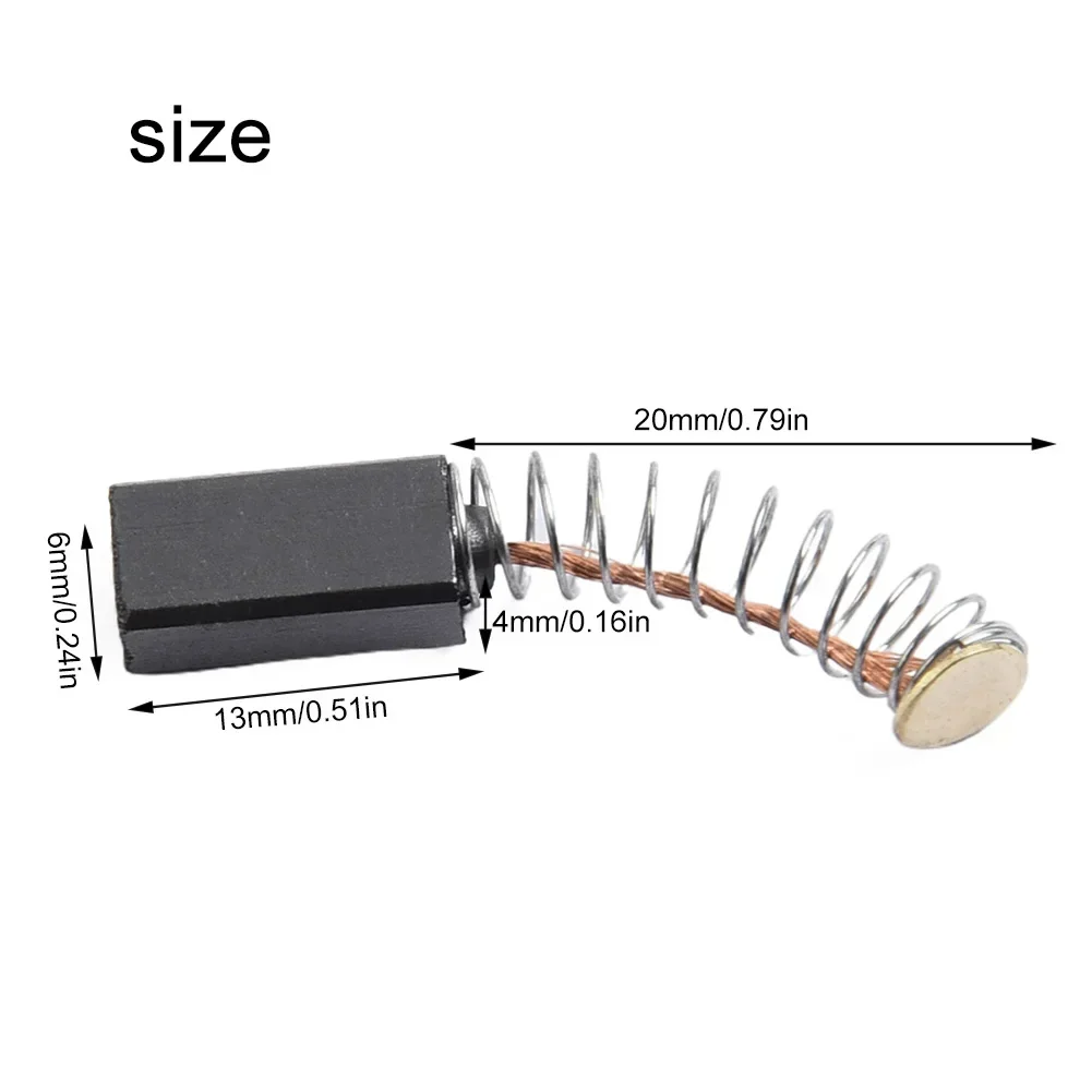 Brosses en carbone pour moteurs électriques, remplacement des meuleuses d'angle, perceuses à percussion électriques, accès aux outils électriques, 10 pièces