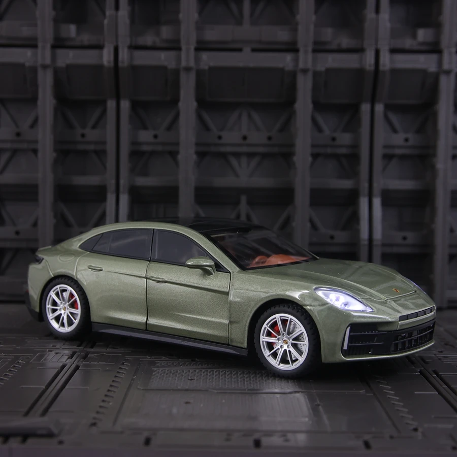 Simulação 1:24 modelo de supercarro de liga Porsche Panamera, portas e capô do motor, porta-malas pode ser aberto, enfeites de carro, presentes