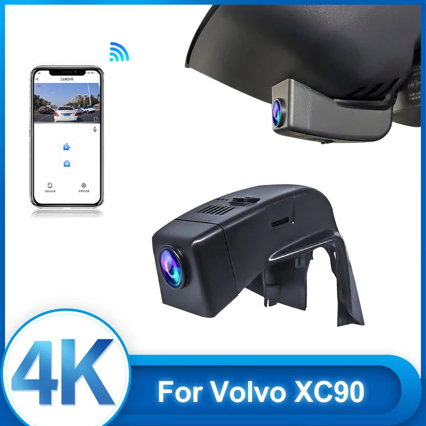 4K 2160P Plug and play Car DVR Video Recorder Dash Cam Camera For VOLVO XC90 2015 2016 2017 2018 2019 Control By Moblie APP