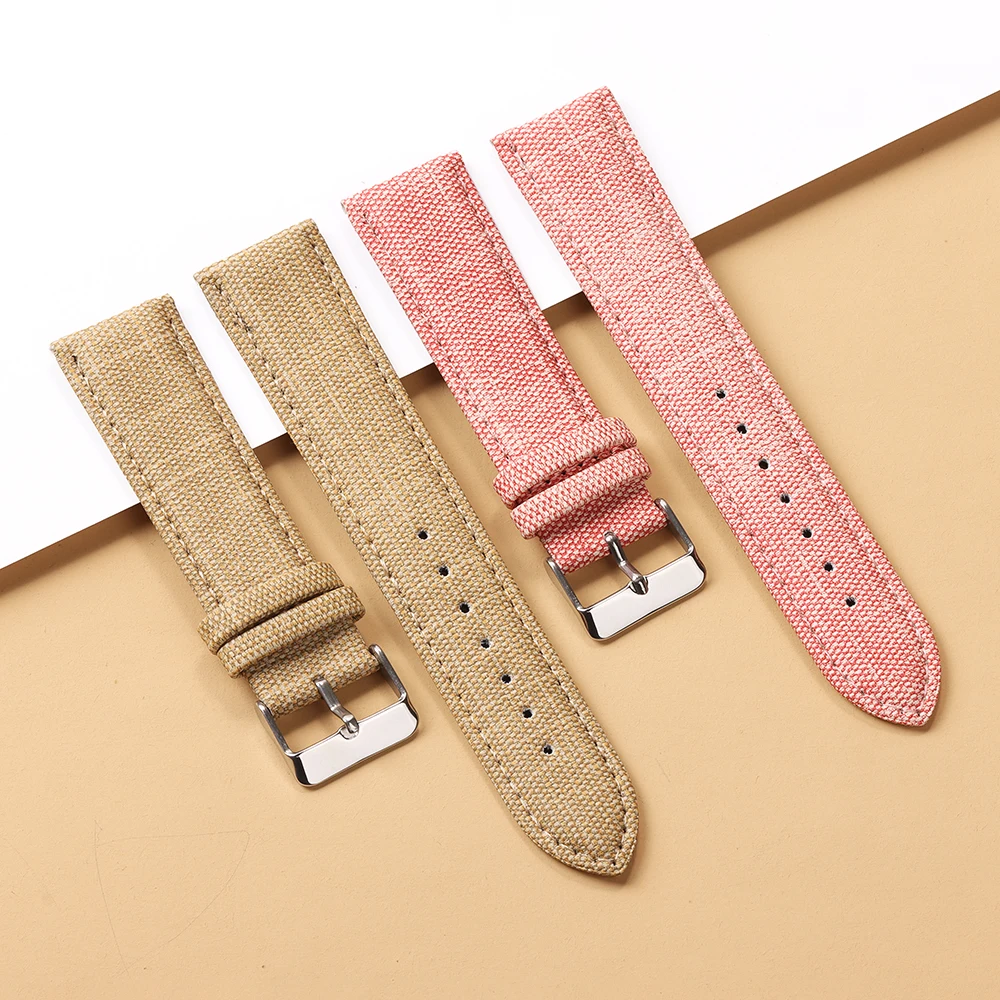 12/14/16/18/20/22mm Denim Pattern Nylon Watchband for Huawei Gt2/3 Vintage Strap Watch Band for Men Women Accessories