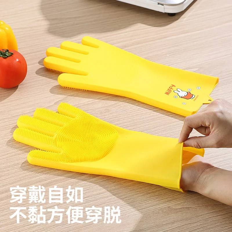 Gants de cuisine en silicone résistants à l'usure, réutilisables, kawaii, ata ffy, livres ménagers, vaisselle, cadeaux de Noël