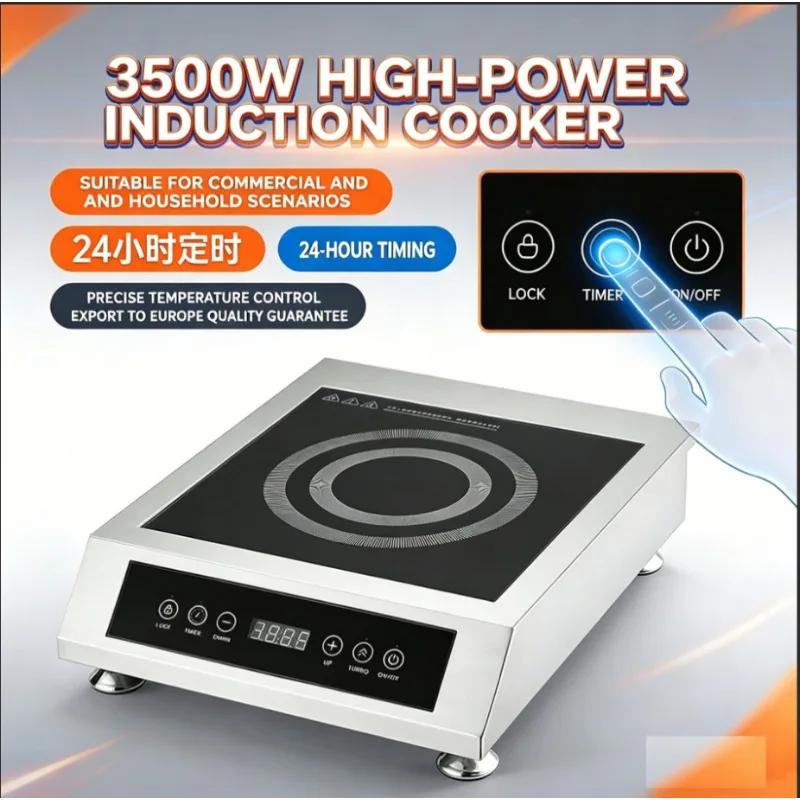 3.5KW Induction Cooker Stove EU 220V New Design for Home & Hotel Use Oven & Household Appliances SS Body Housing Material