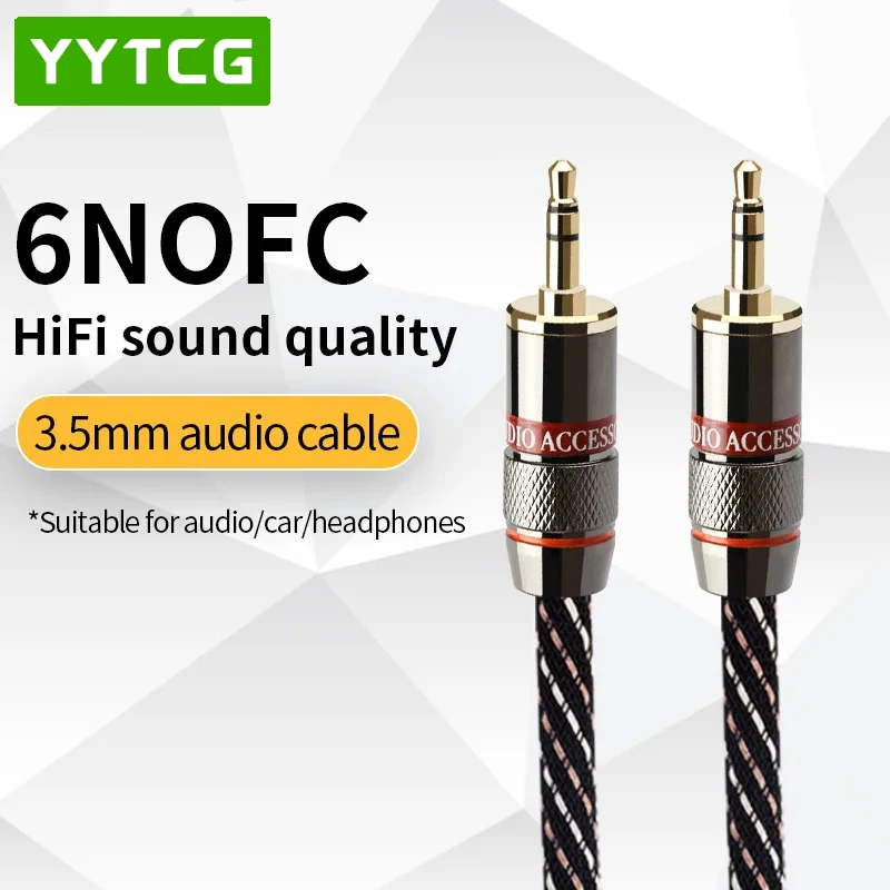 YYTCG High-End-AUX-Kabel aus reinem Kupfer, 3,5-mm-AUX-Kabel, Auto-Stecker-zu-Stecker-Audiokabel für die Verbindung von Mobiltelefonen und Kopfhörern