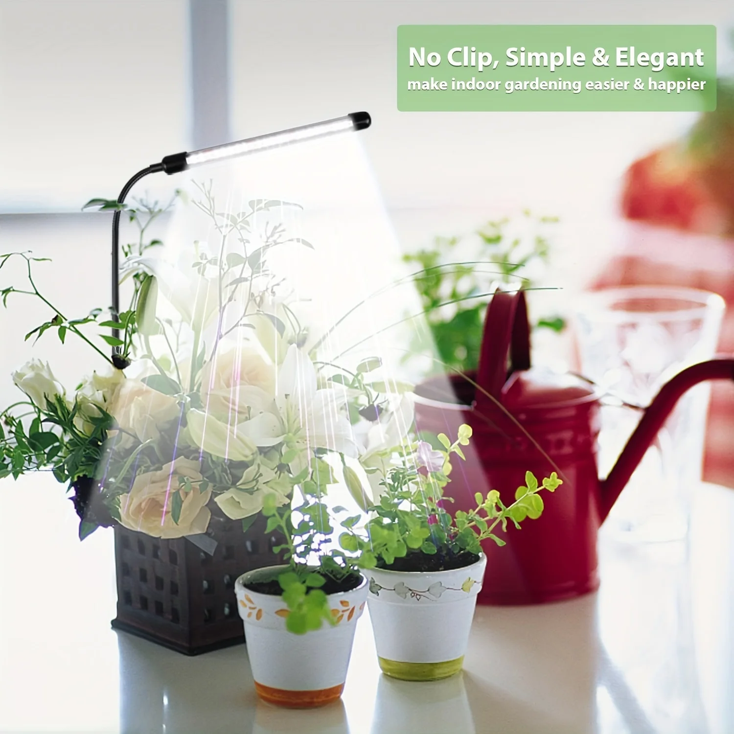 1/2pcs of Single Tube Floor-mounted Plant Lights with 4/8/12H Timer Memory Function and Flexible Rotation Capability