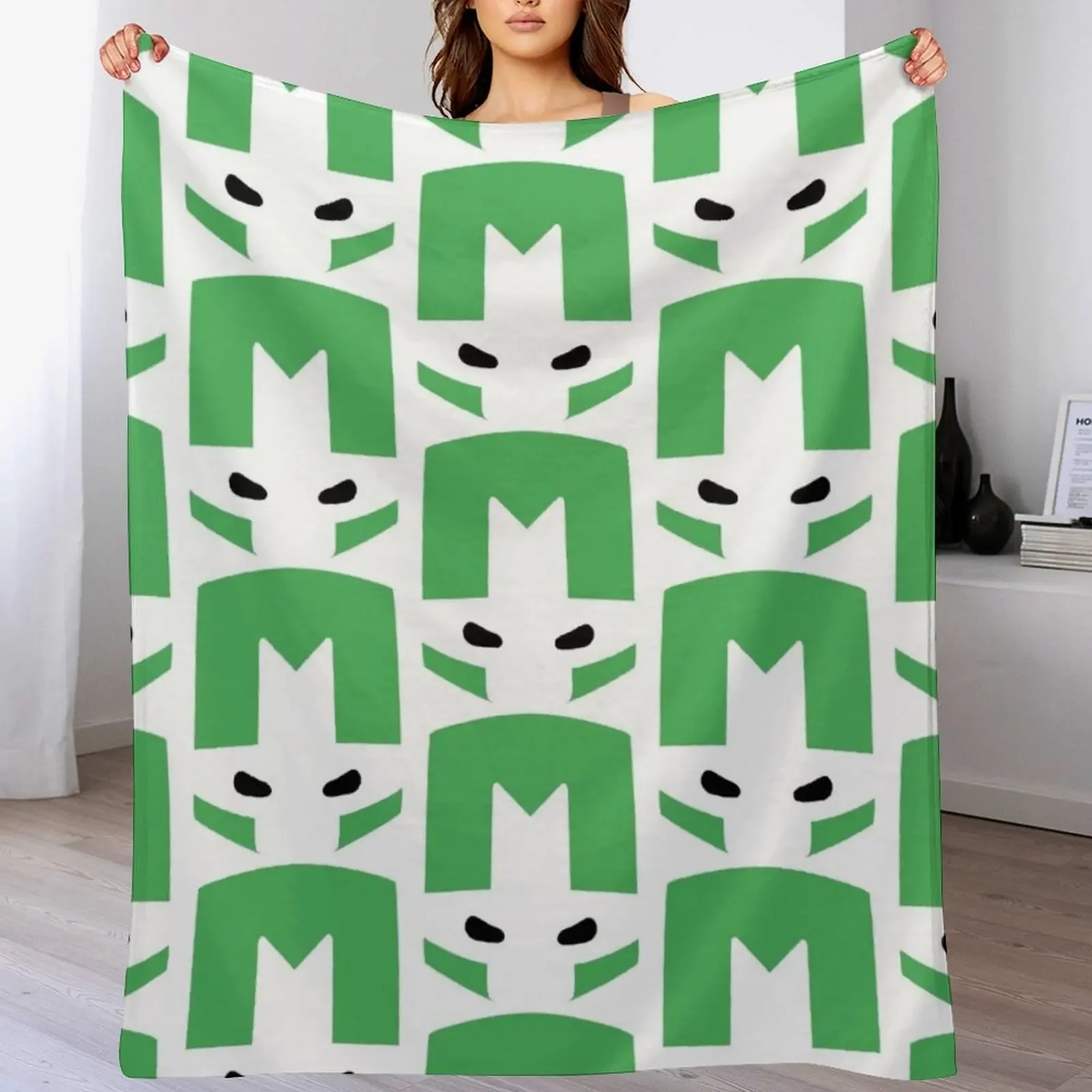 Castle Crashers Minimal Green Knight Throw Blanket Men's Soft Warm Throw Blanket for Couch