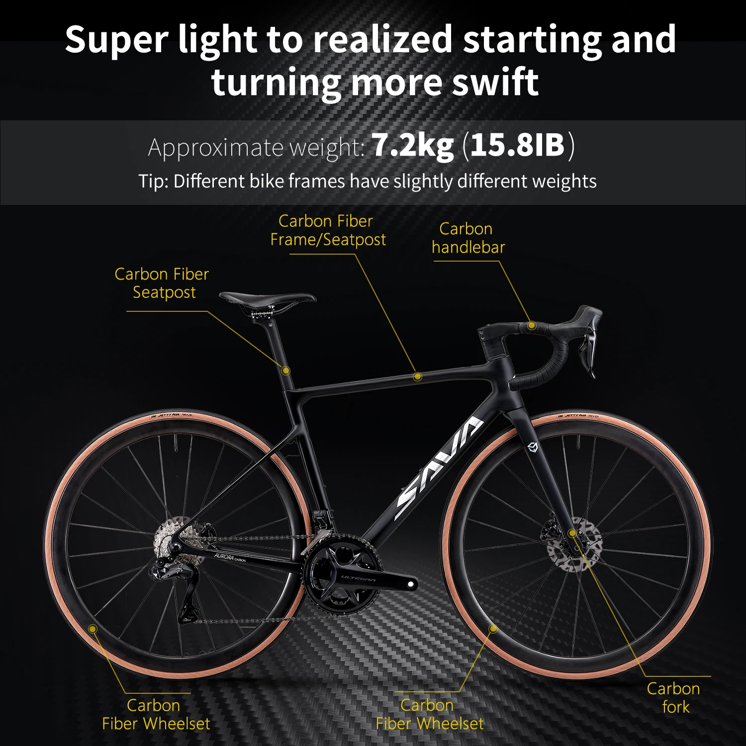 SAVA Falcon 8.0 electronic shift bike full carbon fiber road bike 24 speed ultra-light 7.2kg with SHIMAN0 Ultegra 8170 Di2