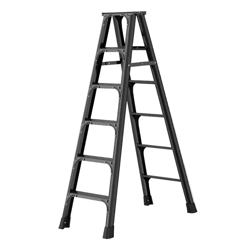 Aluminum Alloy Herringbone Ladder 1M 1.2M Height Household Folding Telescopic Design Double Sided Engineering