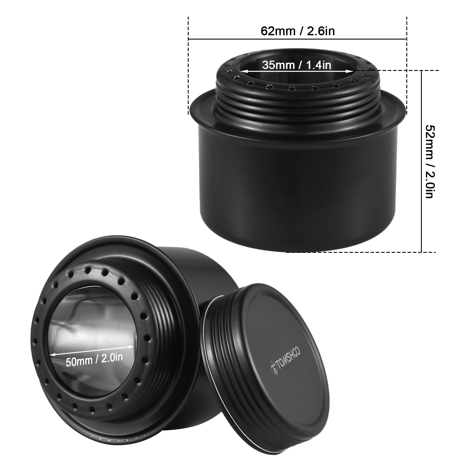 TOMSHOO Tragbarer Mini-Alkoholkocher aus Aluminiumlegierung mit Deckel, Outdoor, Camping, Wandern, Rucksackreisen, Kochherd, Alkoholkocher – Detail 20