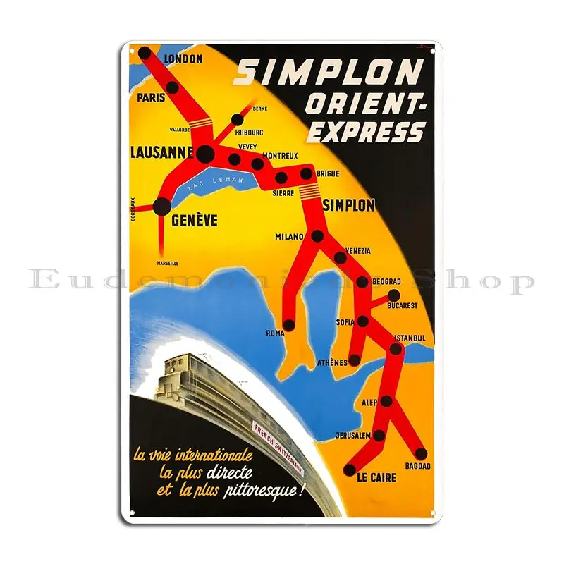 Simplon Orient Express Vintage Travel Metal Plaque Classic Funny Printing create Kitchen Tin Sign Poster