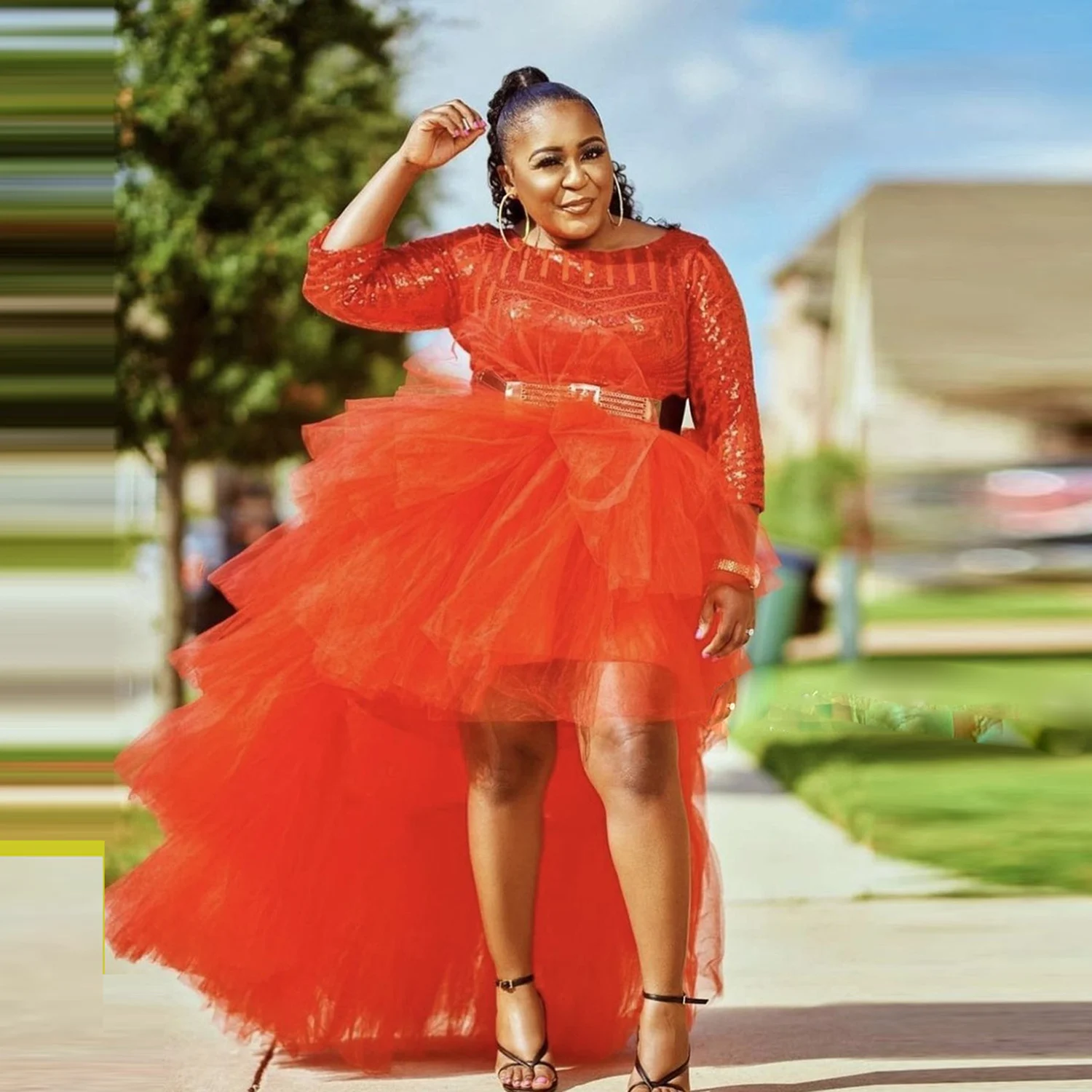 Punk Layered Women's Hi-Low Tulle Tutu Skirt  Ruffles Petticoat Fluffy Tiered Mesh Wedding Party Skits  custom color size skirt