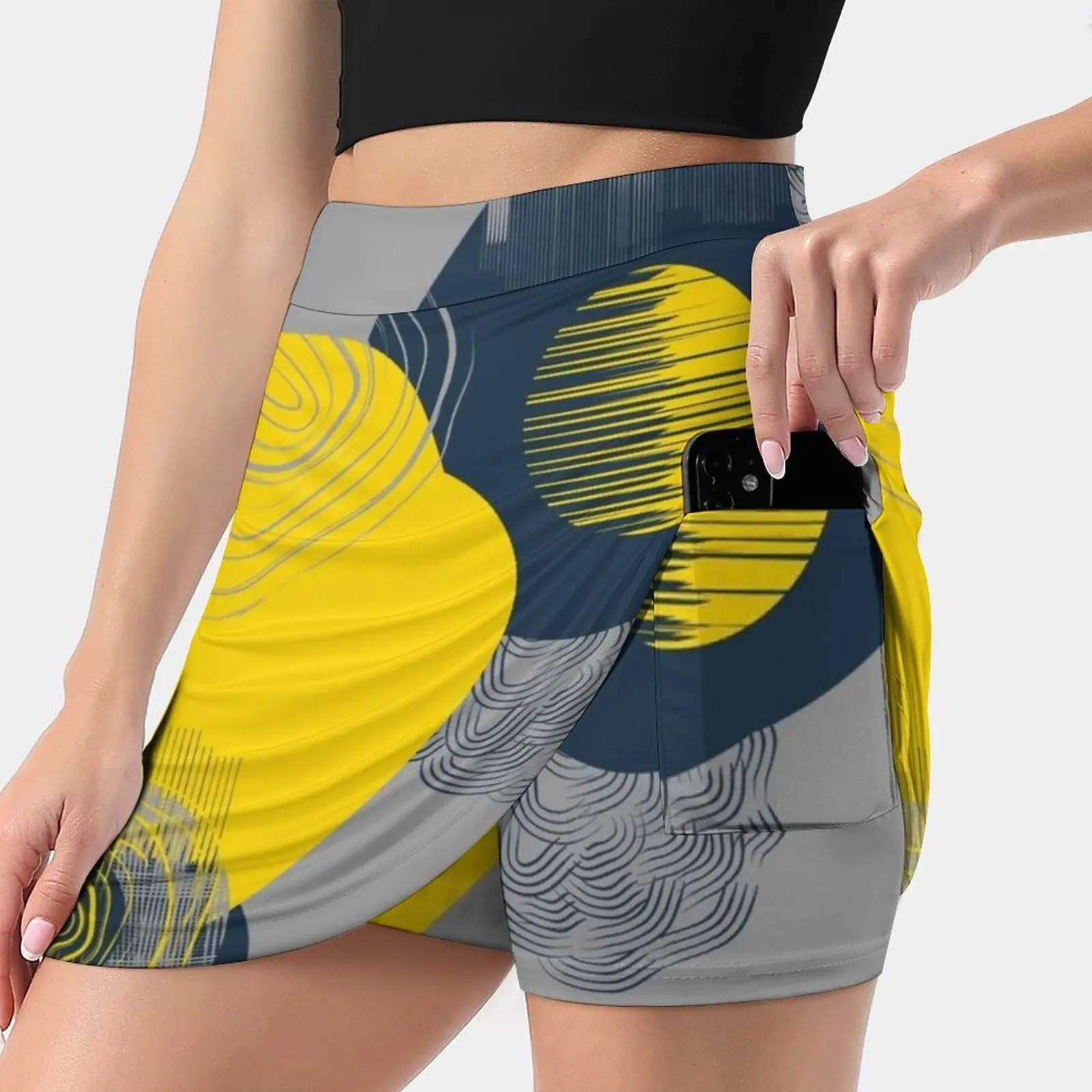 Colour And Pattern-Abstract 2 Women's skirt Mini Skirts A Line Skirt With Hide Pocket Color Pattern Abstract Decorative