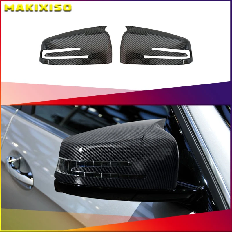 For Mercedes Benz A B C E S CLA GLA GLK Class W176 W246 W204 W212 W221 C177 X204 X156 Carbon Fiber Car Rearview Mirror Cover