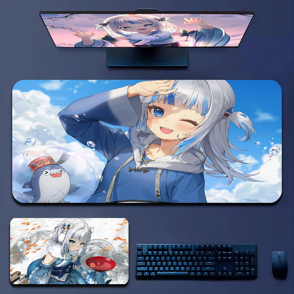 

Gawr Gura 90x40cm Big Keyboard Mat Table Mat Students Gamer Desktop Mousepad Gaming Mouse Pad For PC Mouse Carpet