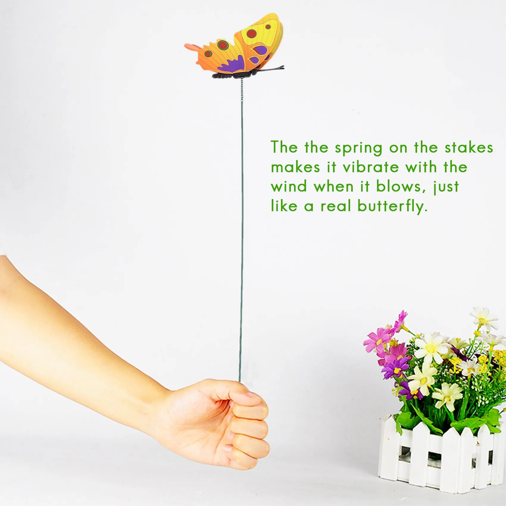 A50I 20 قطعة من أوتاد فراشات الحديقة و4 قطع أوتاد اليعسوب زينة الحديقة لتزيين حفلات الفناء، توتا