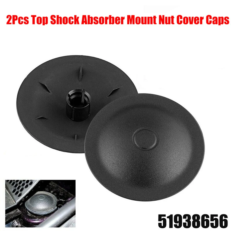 2Pcs for Ford KA 2008-2016 Front Shock Absorber Top Mount Nut Cover Caps 51938656 Fit Fiat 500 2007-2017 Replacement Accessories