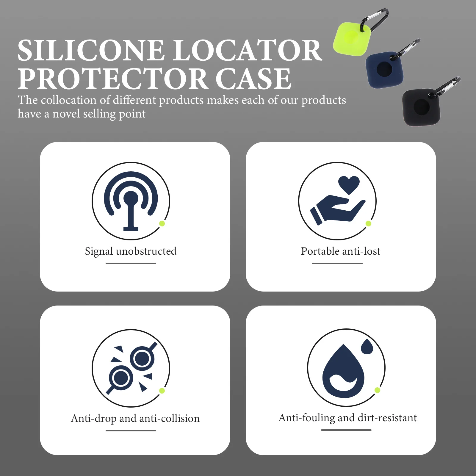 

3Pcs Simple Silicone Cover Anti-Scratch Protective Case for Tile Mate Case Simple Protective Cover