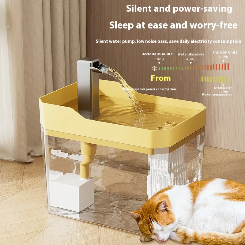 High end transparent cat water dispenser, plug-in automatic wired water dispenser, pet water dispe,circulating flow water basin image 4