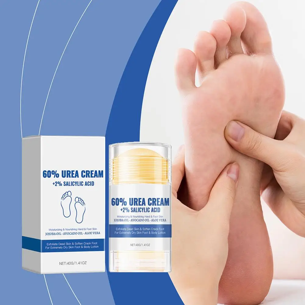 40g Ultra-Hydrating 60% Urea Foot Cream Aloe Vera for Softening Dry Cracked Feet - Gentle Exfoliation Daily Foot Care Solut A3I0