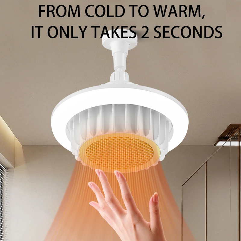 Ceiling Warm Fan Light E27 Spiral Electric Heater Fan Light Winter Whole House Heating For Kitchen, Bedroom, Small Rooms