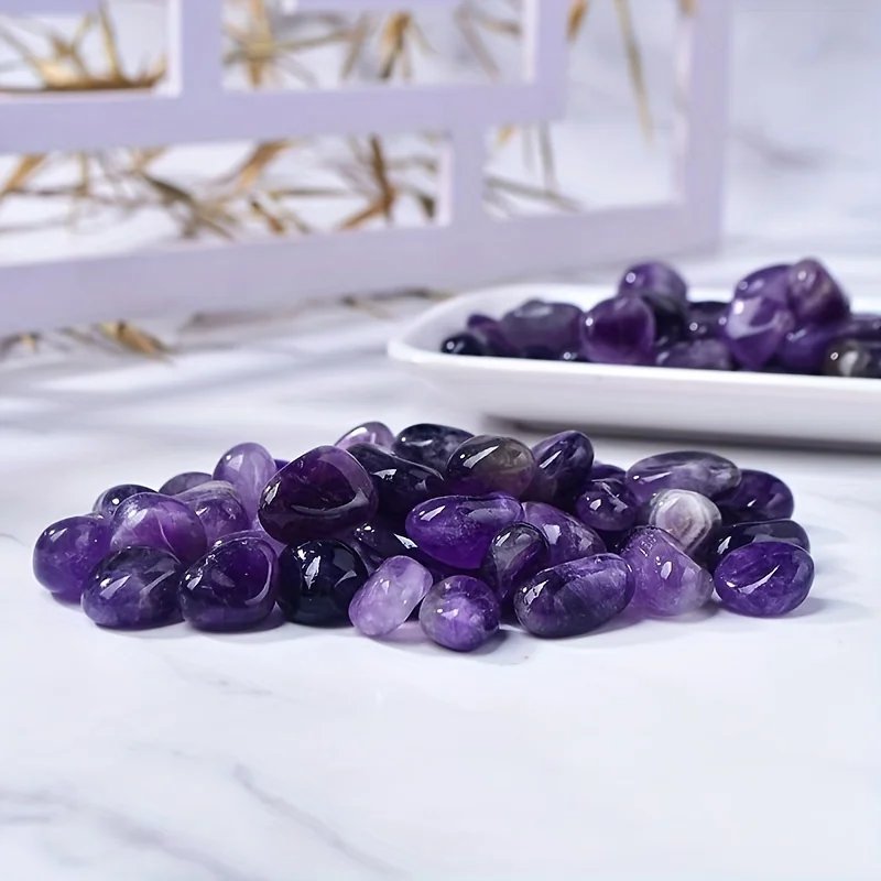 

Amethyst Polished Gravel50-100GNatural Crystal StoneDIYHandmade Jewelry Materials Fish Tank Landscaping Decoration