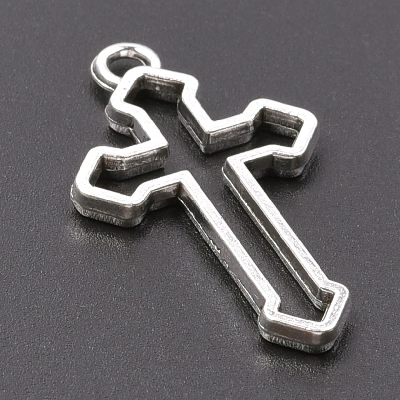 6pcs Religious Metal Retro Silver Color Cross Pendant Charms For Jewelry Making Bulk Christ Jesus Pendants DIY Necklace Earrings