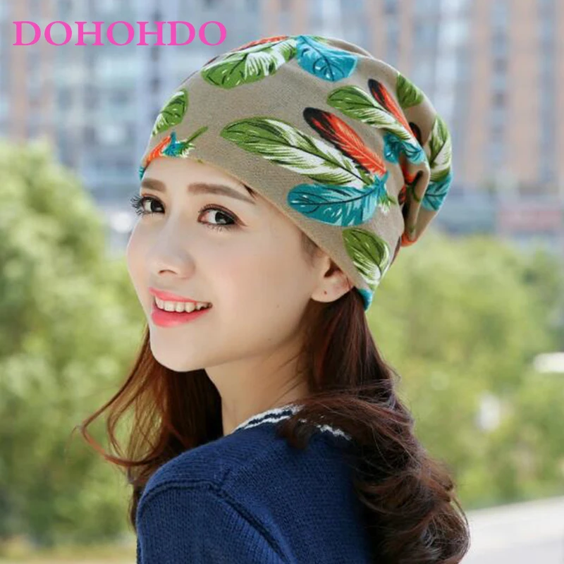 Fashion Women Beanies Caps Spring Winter Cotton Hat Fashion Cap Hip-hop Beanie Scarf Chapeu Feminino Cap 3 Way To Wear Bonnet