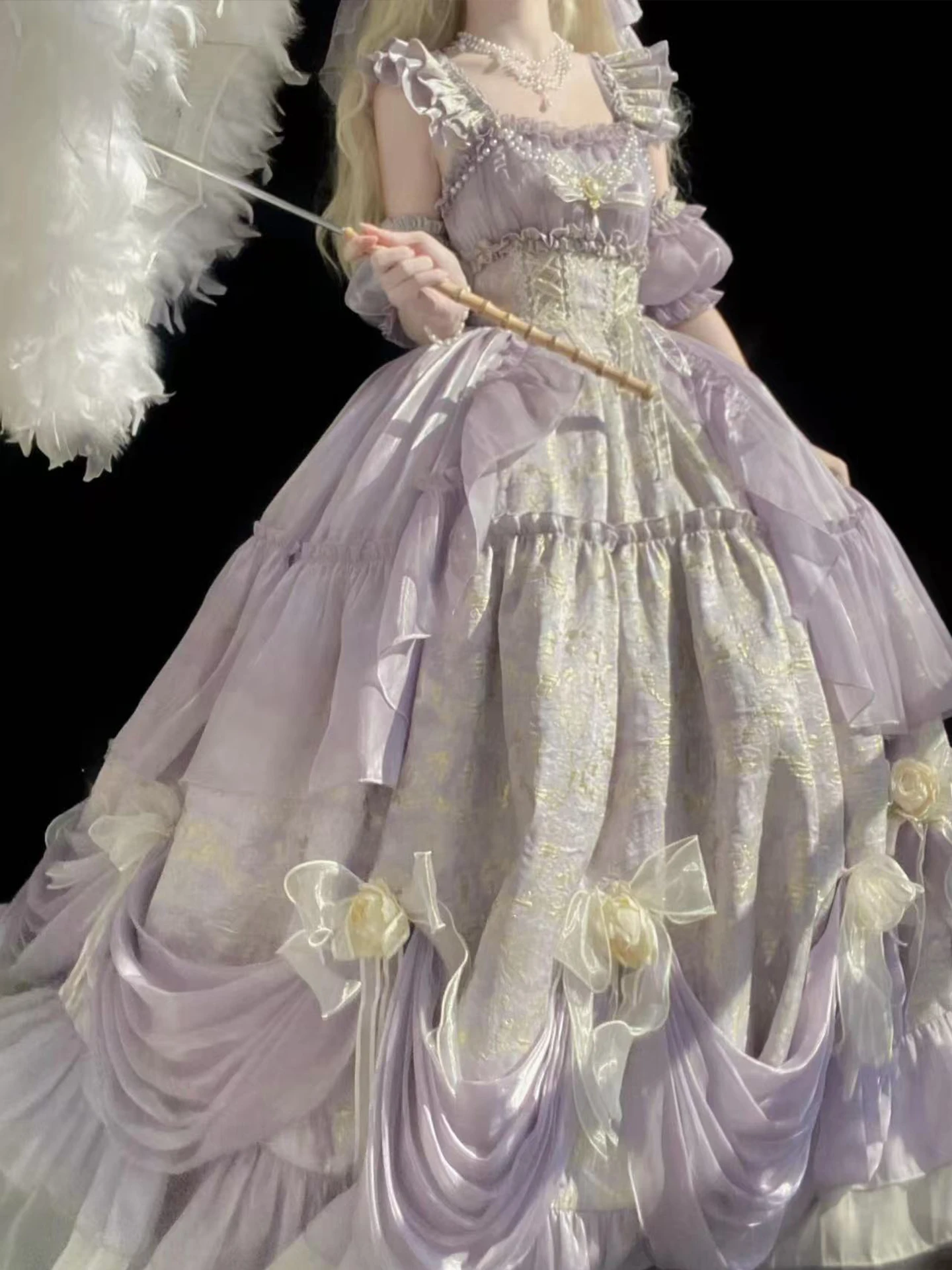 

Princess Style Purple Evening Gown Diana Dance Lolita Skirt Floral Wedding Dress Student Birthday Adult Ceremony Princess Skirt