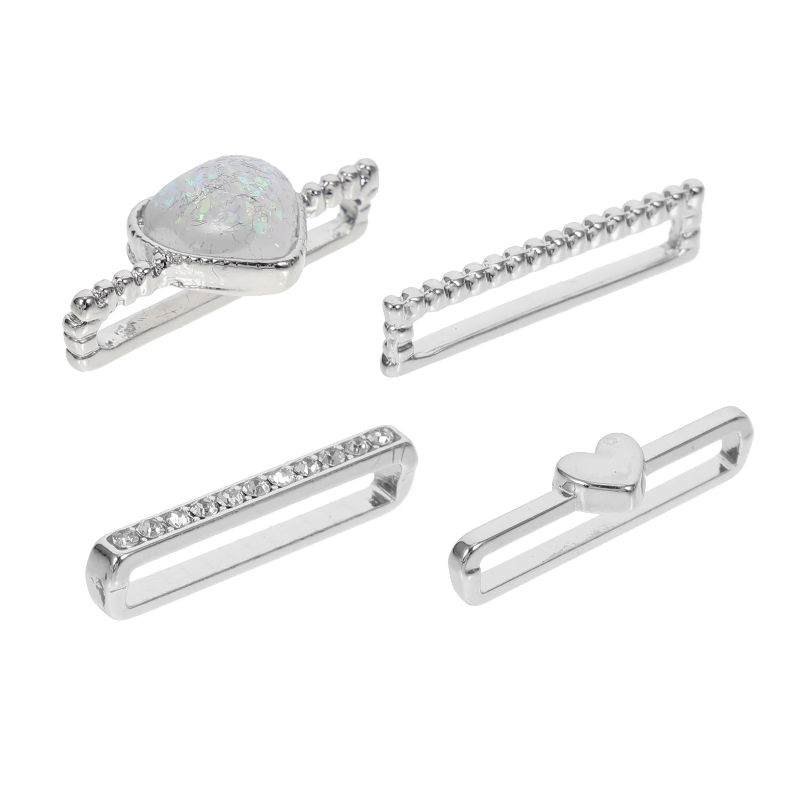 

4Pcs Watch Band Charms Metal Watchband Rings for Silicone Straps Decorative Lightweight Jewelry Style Accessory