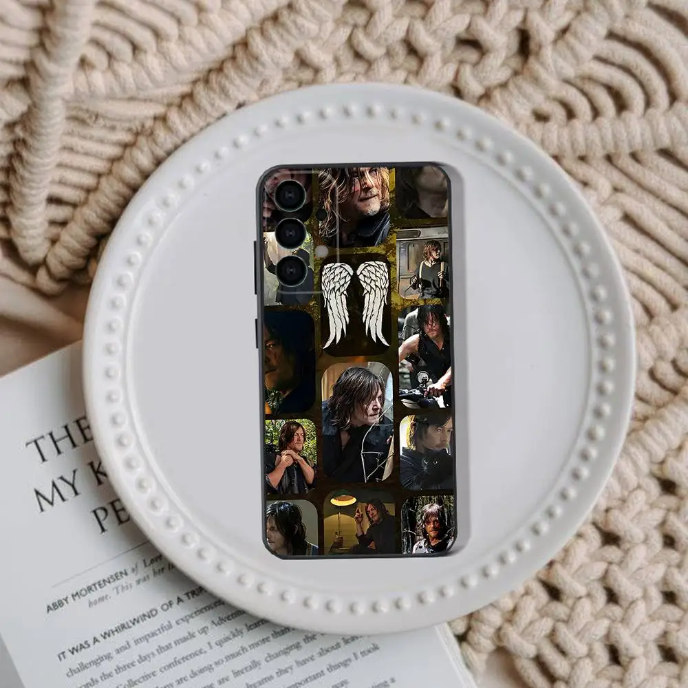 ดี-ดาริล ดิกสัน วิงส์ ซอมบี้สำหรับซัมซุงกาแล็คซี่ A73,31,32,72,41,53,52,71,22,5G,หมายเหตุ,J7,8,9 เคสโทรศัพท์สีดำนุ่ม