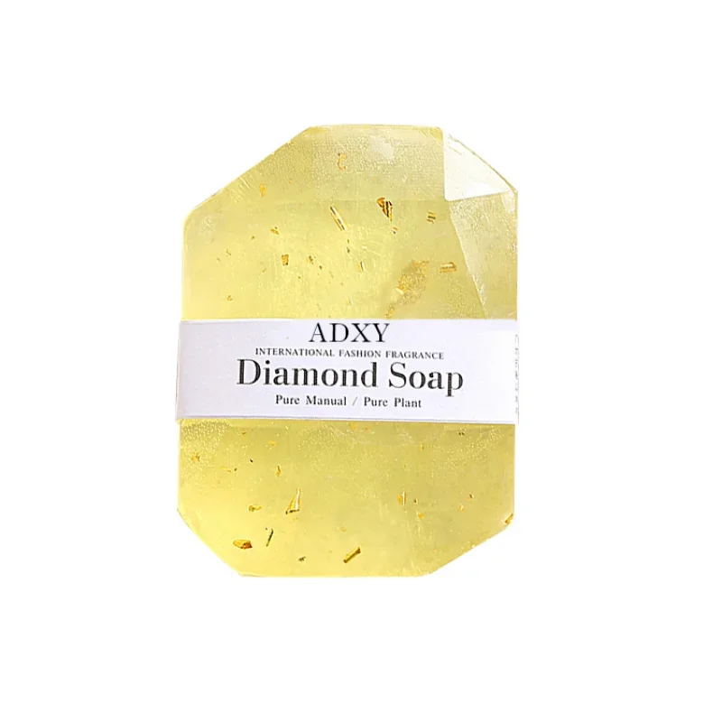 Face and Bath Transparent Diamond Essential Oil Soap Sea Salt Soap Colorful Beautiful Handmade Gem Gold Foil Soap