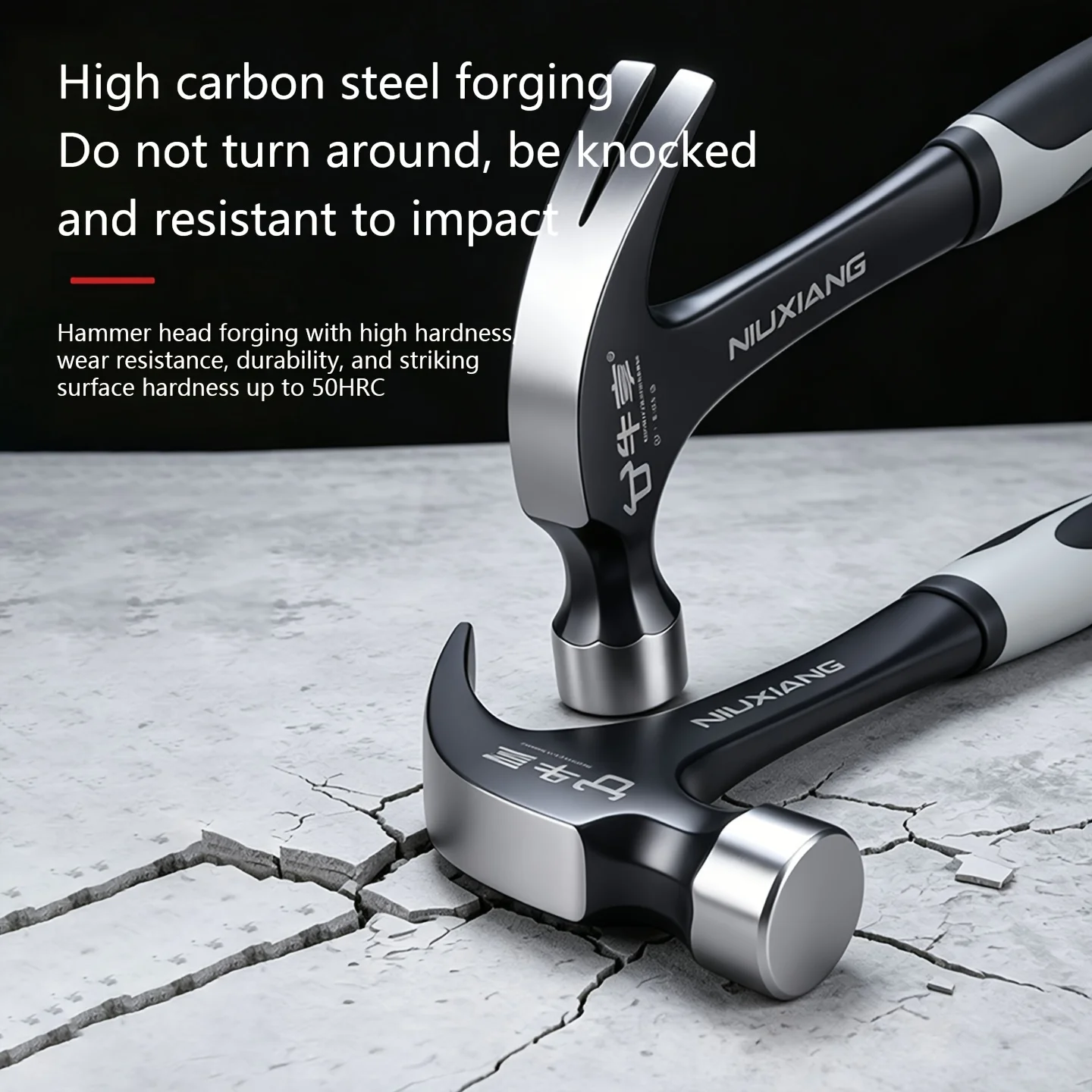 Multifunktionaler Rutschfester Stoßdämpfender Stahlhammer Handwerkzeug Magnetischer Klauenhammer für Holzarbeiten Automatischer Nagelansaughammer – Detail 2