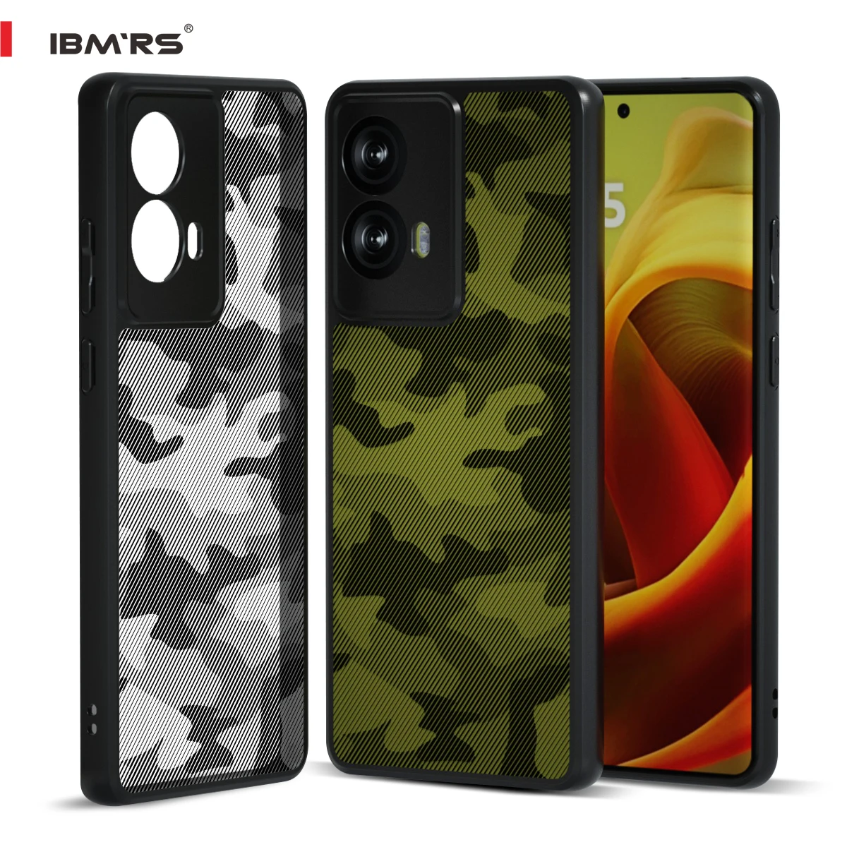 

IBMRS for Motorola Moto G85 Case,Anti-Fingerprint TPU Thin Phone Cases Cover Protective Shockproof (Camo Black)