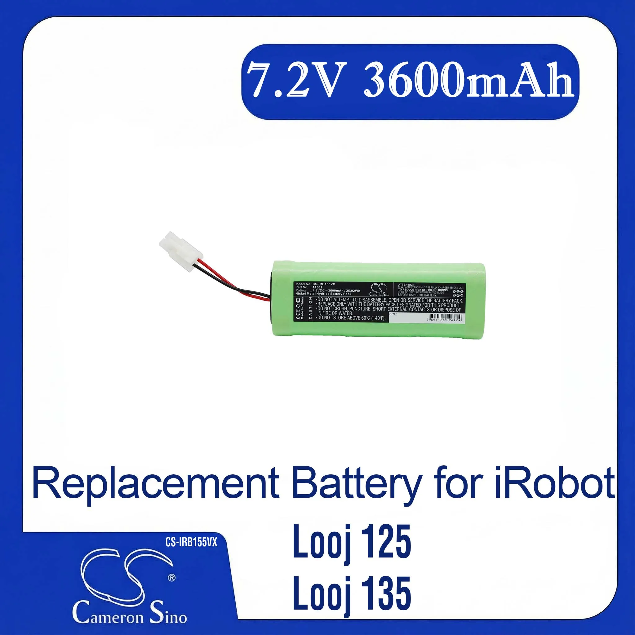 Сменная батарея для iRobot Looj 125, Looj 135, Looj 155 - 14501 (7.2V, 3600mAh)